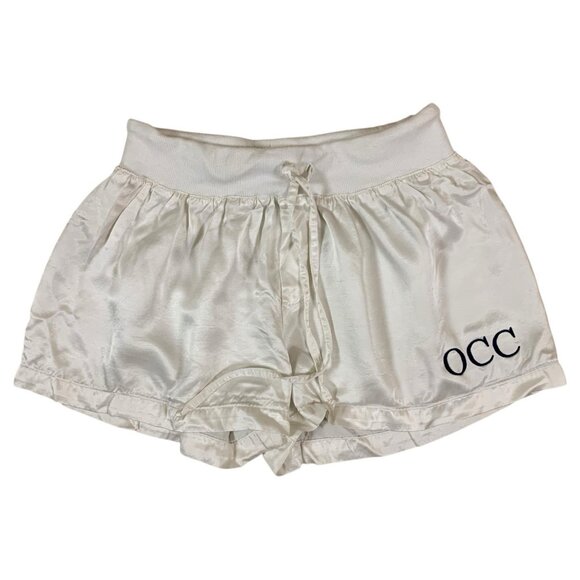 Pj Harlow White Satin Drawstring Shorts Small Womens Lounge Sleepwear - Picture 1 of 4